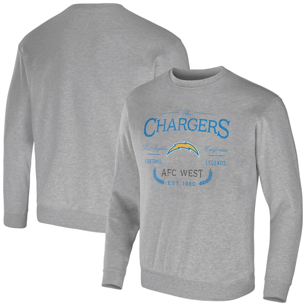 Men's Los Angeles Chargers Gray Darius Rucker Collection Pullover Sweatshirt
